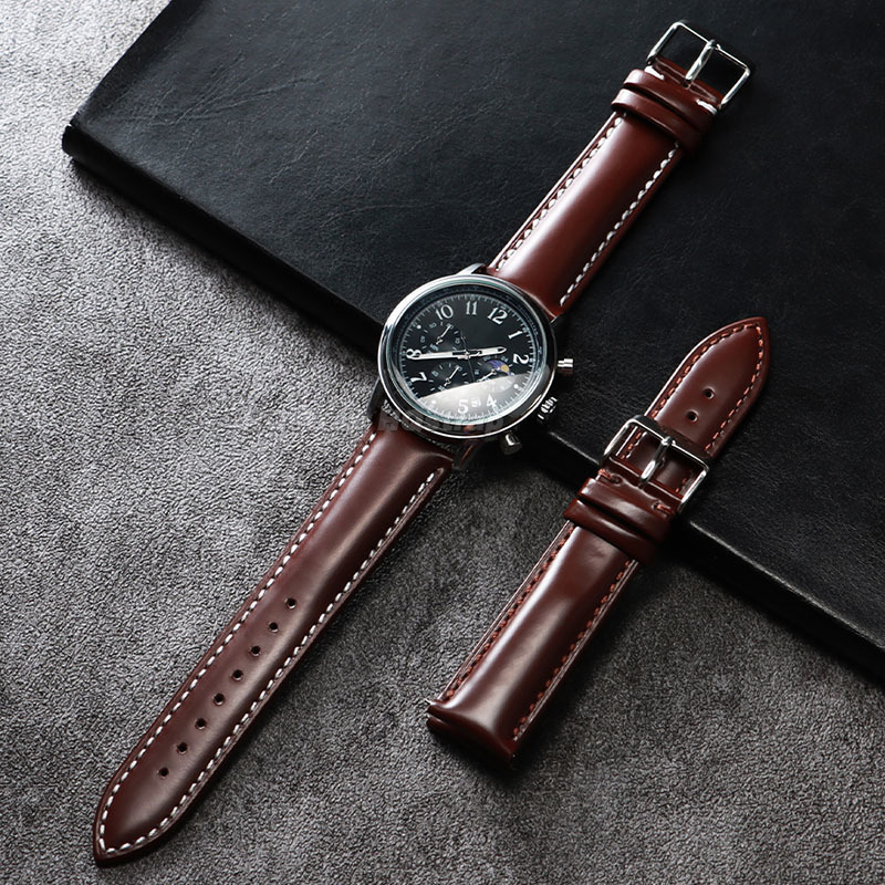 สายหนังแท้เคลือบน้ำมัน 18 มม.  - Leather Watch Strap Quick Release 20Mm 22Mm บทวิจารณ์และราคา