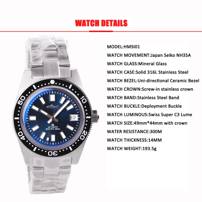 HEIMDALLR 62MAS Homage นาฬิกา  - Sapphire Watch Crystal Double Domed บทวิจารณ์และราคา