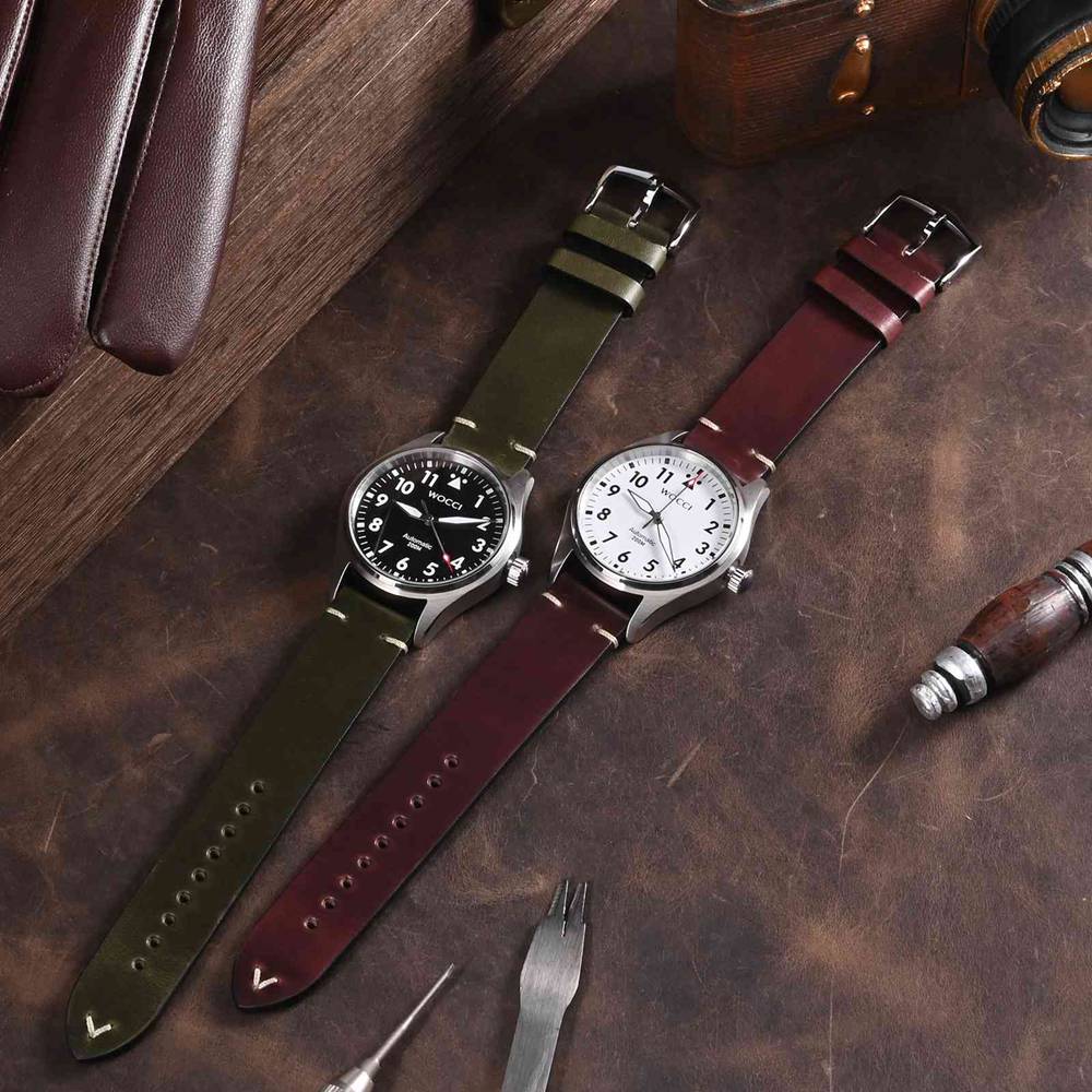 Wocci สายนาฬิกาหนังเคลือบแว็กซ - Leather Watch Strap Quick Release 20Mm 22Mm บทวิจารณ์และราคา