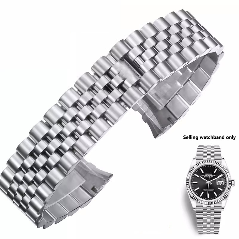 สายนาฬิกา20มม. 316L ปลายโค้งแท - Solid Stainless Steel Watch Bracelet Jubilee บทวิจารณ์และราคา
