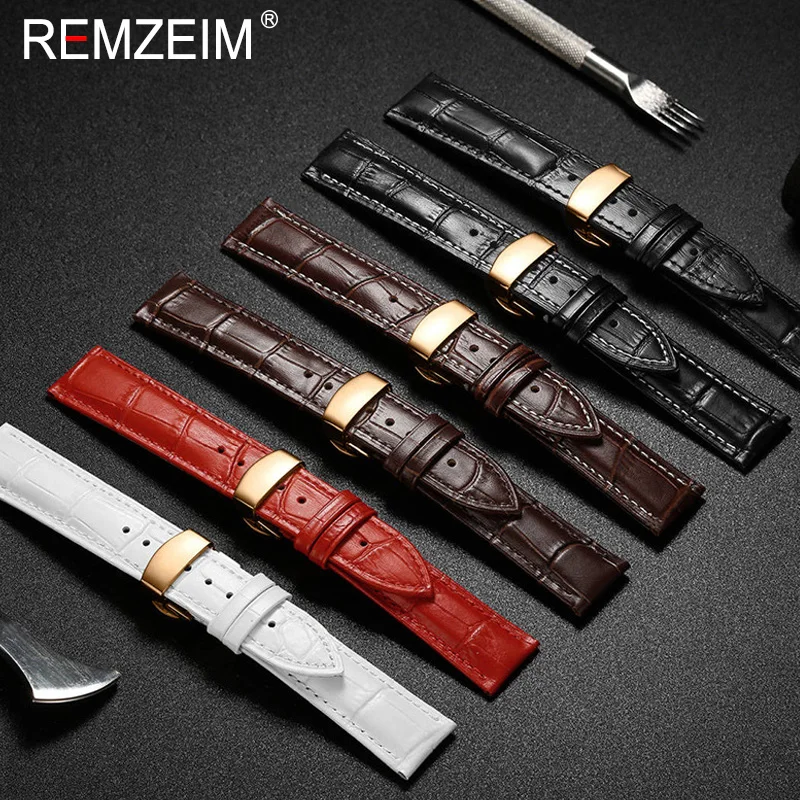 REMZEIM ใหม่หนัง Watchband 16m - Leather Watch Strap Quick Release 20Mm 22Mm บทวิจารณ์และราคา